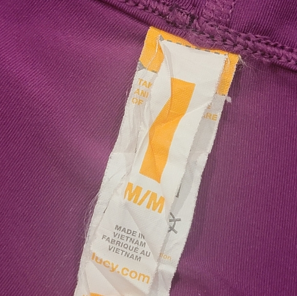 Lucy Woman Up Bright Purple Athletic Capri Leggings Size Medium - Picture 13 of 15